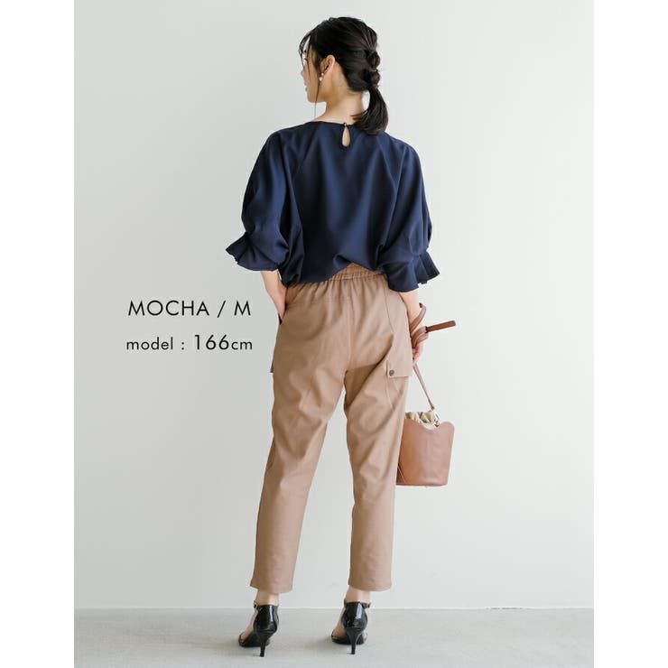 前後アシンメトリーなデザインがポイント♪リネンブレンドテーパードパンツ | aquagarage | 詳細画像15 