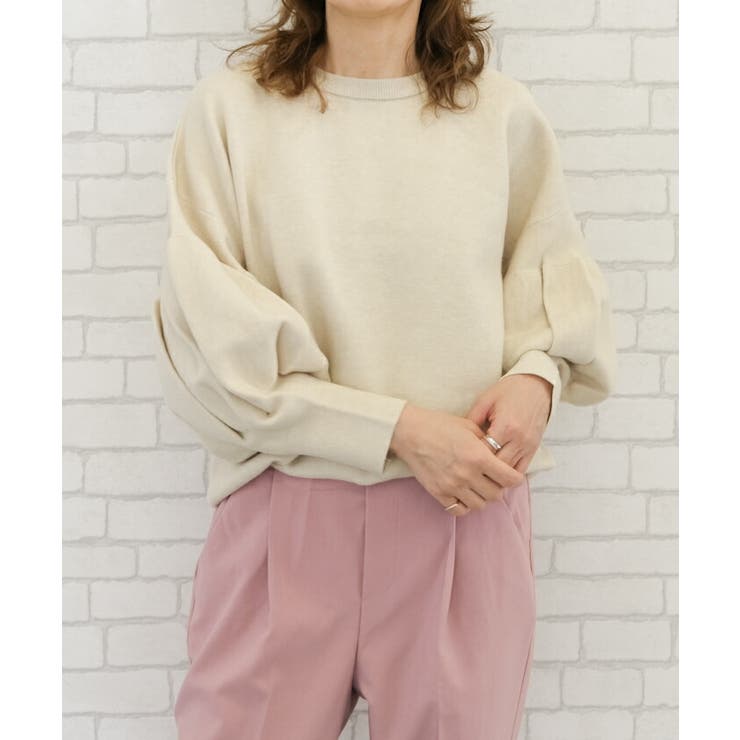 二の腕を自然にカバーしてくれるバルーン袖ニットトップス | aquagarage | 詳細画像13 