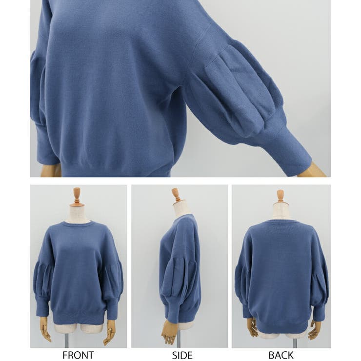 二の腕を自然にカバーしてくれるバルーン袖ニットトップス | aquagarage | 詳細画像8 