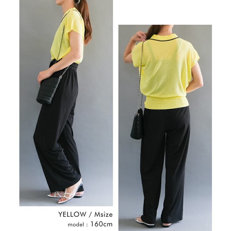 上品な襟付き配色ラインサマーニット | aquagarage | 詳細画像19 