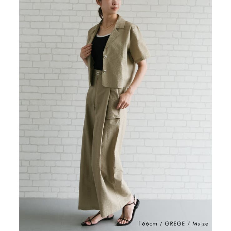 さらっと涼しい着心地が魅力のサッカー生地ショート丈シャツジャケット | aquagarage | 詳細画像14 