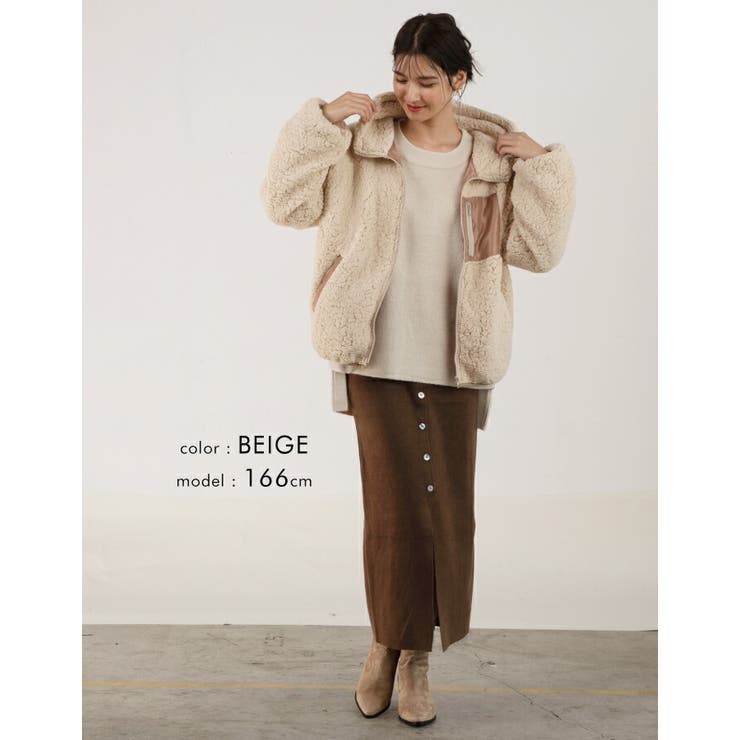 秋冬のコーディネート力がUP!！もこもこボアのフード付きブルゾン | aquagarage | 詳細画像17 