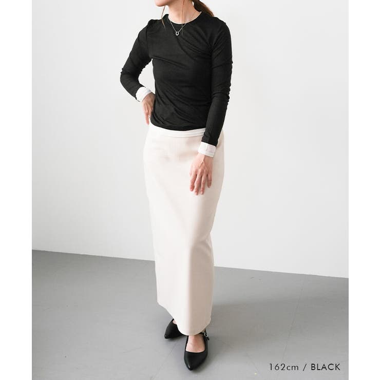 配色レイヤード風シアートップス 春 秋 冬 M レディース | aquagarage | 詳細画像4 