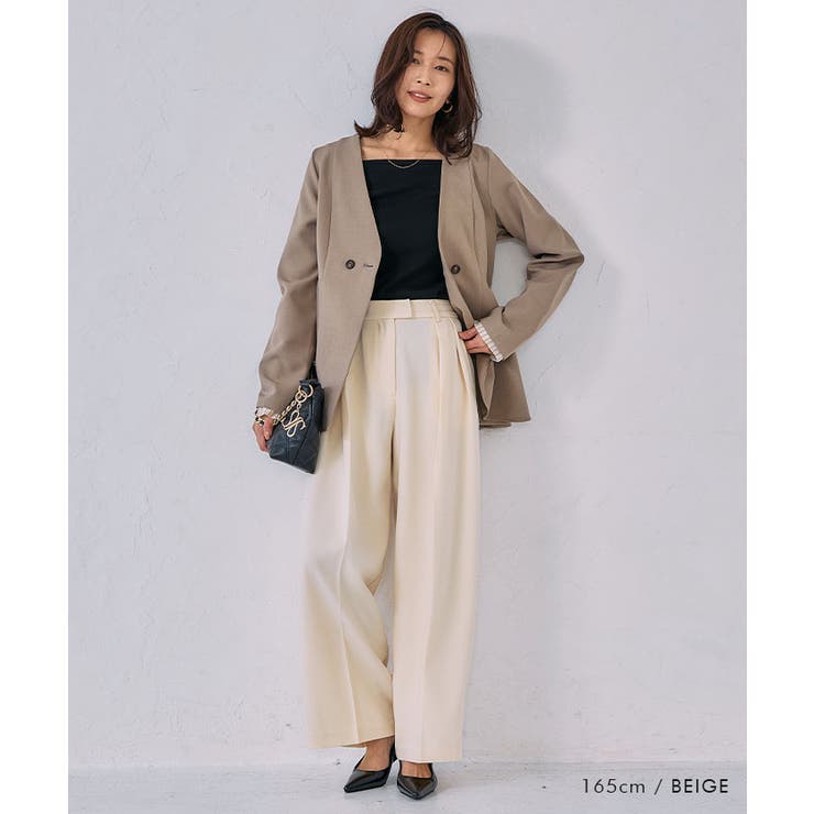 ノーカラーウエストシェイプペプラムジャケット 春 秋 M | aquagarage | 詳細画像10 