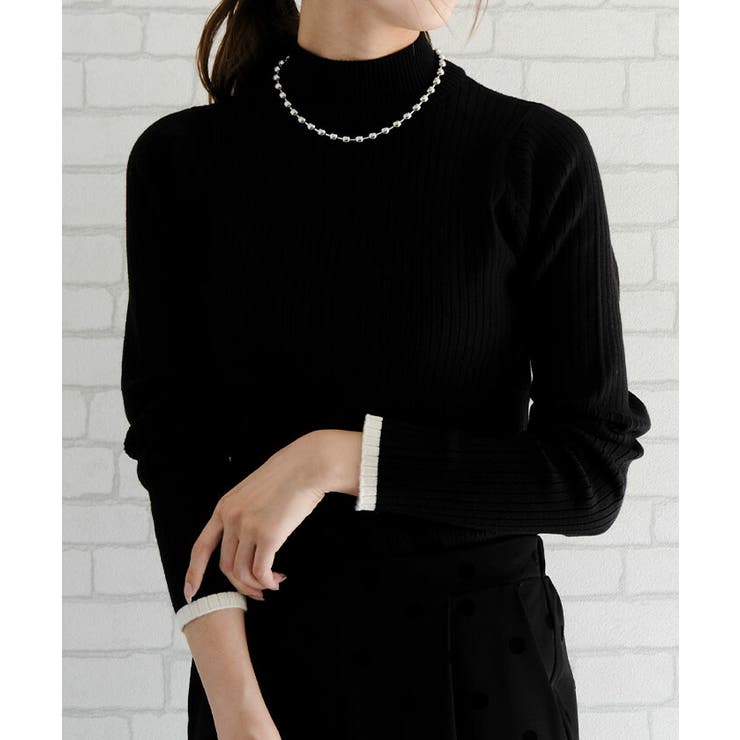 ボトルネックリブニットトップス  春  秋  冬 M レディース | aquagarage | 詳細画像17 