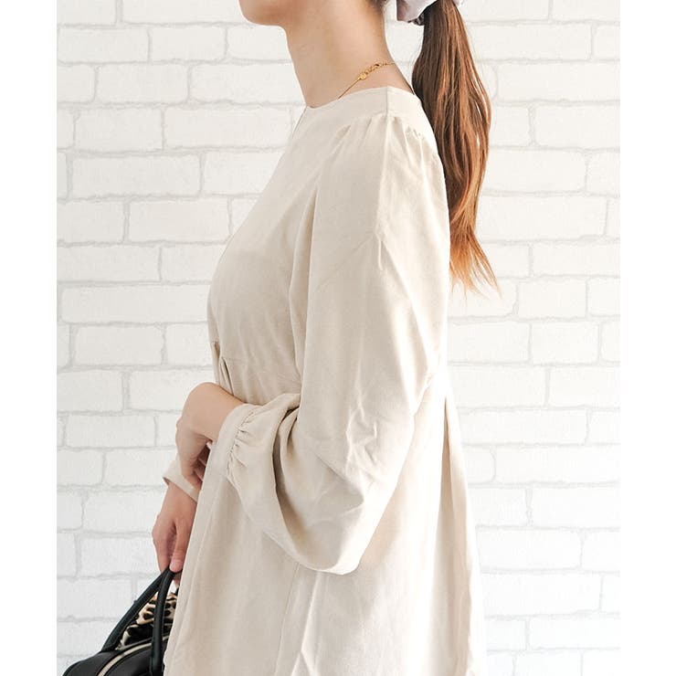 スエードキーネックペプラムトップス  レディース 春 秋 冬 M | aquagarage | 詳細画像12 