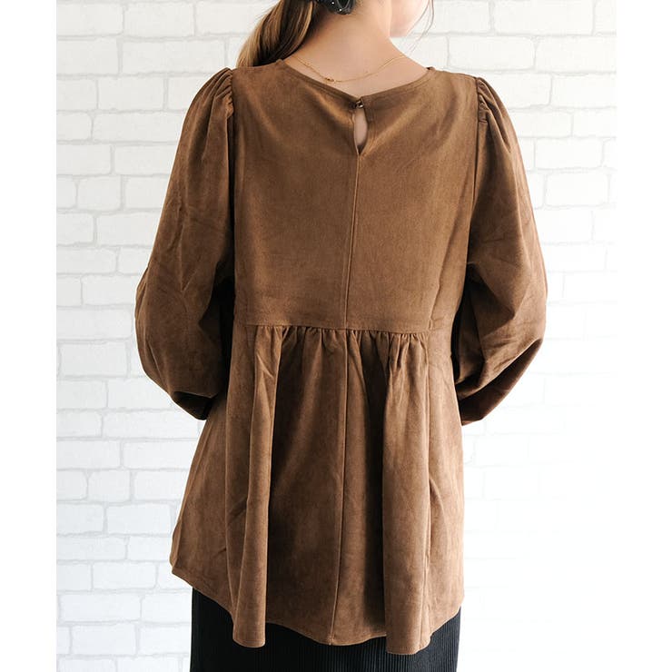 スエードキーネックペプラムトップス  レディース 春 秋 冬 M | aquagarage | 詳細画像20 