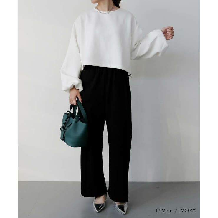 ダンボールニット裾ドロストトップス  春  秋 冬 M L   レディース | aquagarage | 詳細画像12 