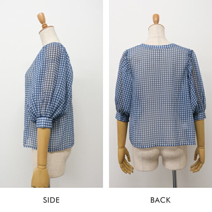 ブラウス シャツ gingham check sheer blouse/ギンガムチェックシアーブラウス レディース monepine ブラウス シャツ gingham check sheer blouse/ギンガム