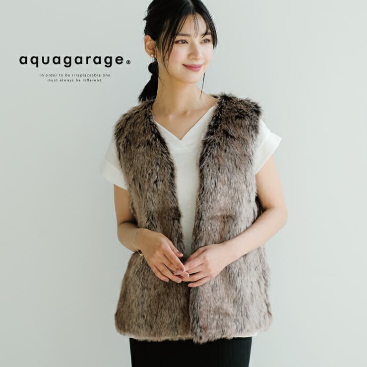 今季のレイヤードスタイルに欠かせない1枚♪ボリュームフェイクファーベスト | aquagarage | 詳細画像1 