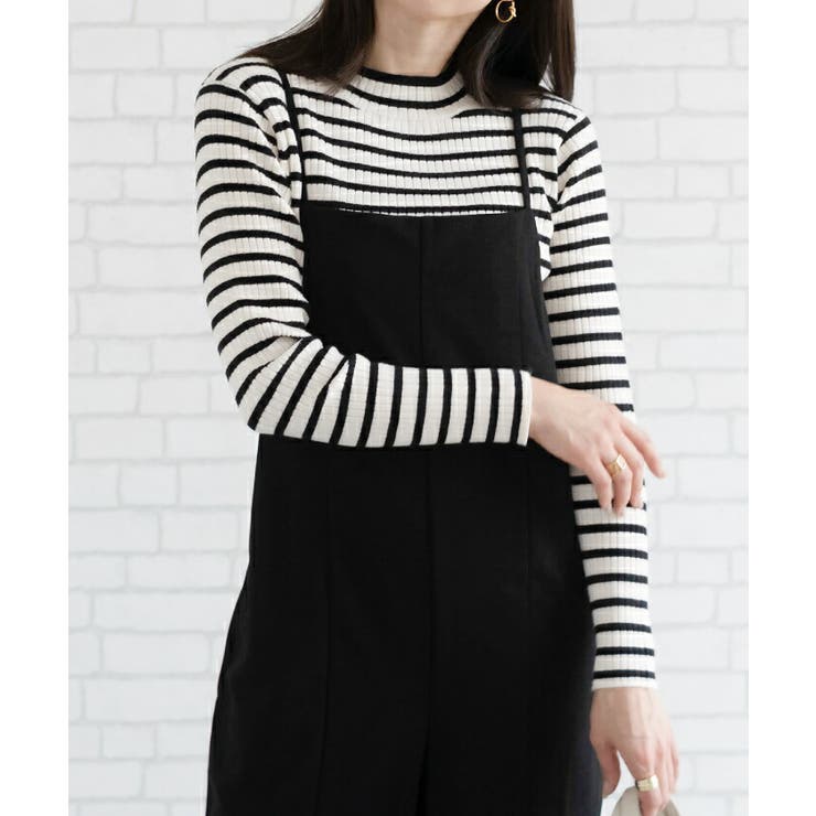 柔らかな生地で肌触りのいいボーダー柄ハイネックカットソー | aquagarage | 詳細画像9 