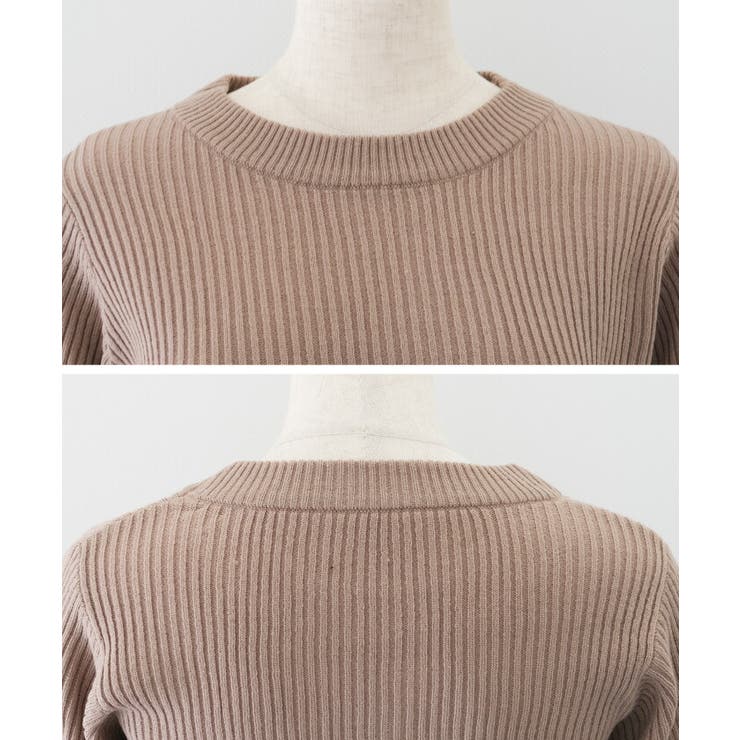 袖口の配色デザインがポイントのリブニット | aquagarage | 詳細画像9 