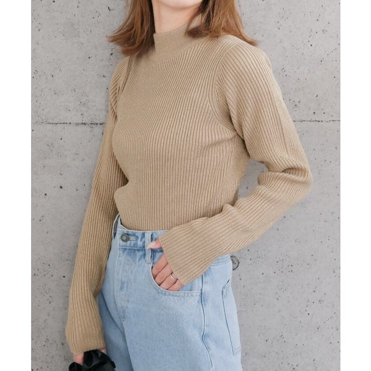 煌めくラメで上品な女性らしさを引き出す！ラメボトルネックリブトップス | aquagarage | 詳細画像11 