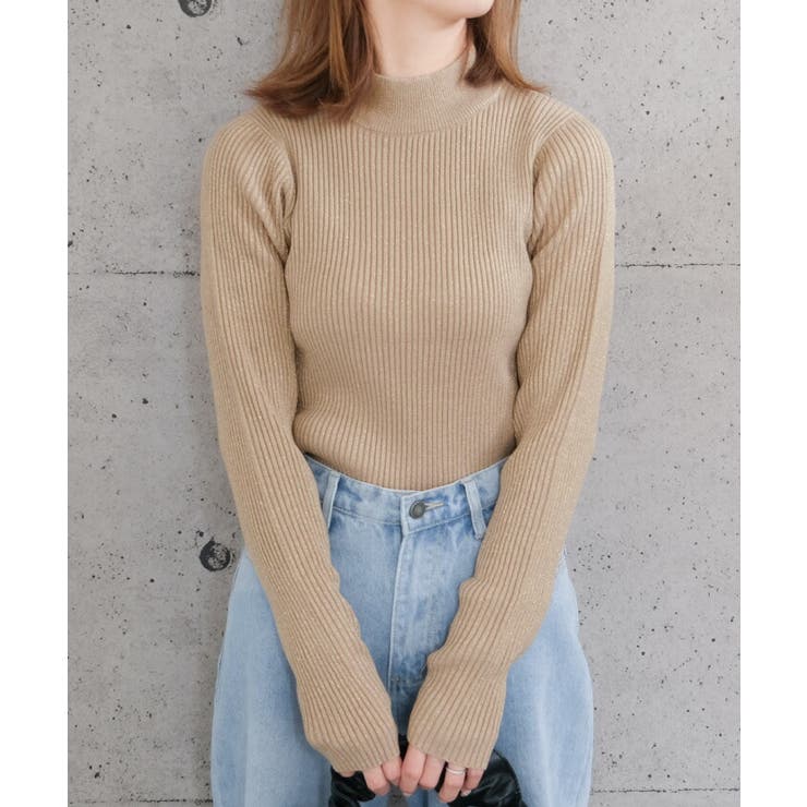 煌めくラメで上品な女性らしさを引き出す！ラメボトルネックリブトップス | aquagarage | 詳細画像10 