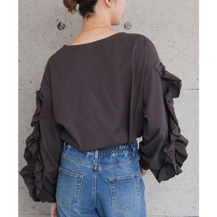 フリルスリーブカットソー コットン100％ 綿100％ | aquagarage | 詳細画像10 