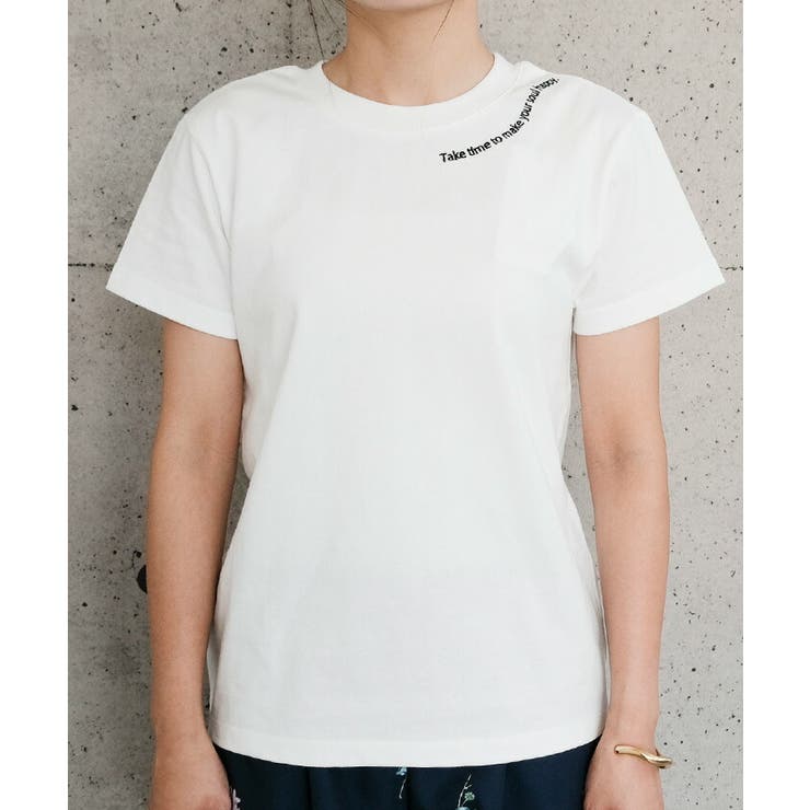 ネックロゴTシャツ 春 夏 M レディース[品番：QU000008288