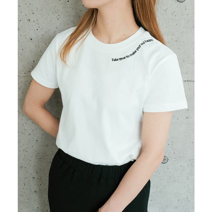 tシャツ ネックリボンタイTシャツ レディース VitaFelice tシャツ 英字ロゴビッグTシャツ レディース