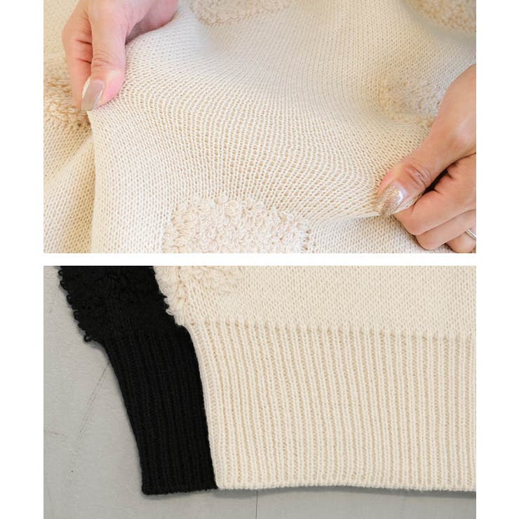 ニードルパンチハート柄ニットトップス | aquagarage | 詳細画像12 