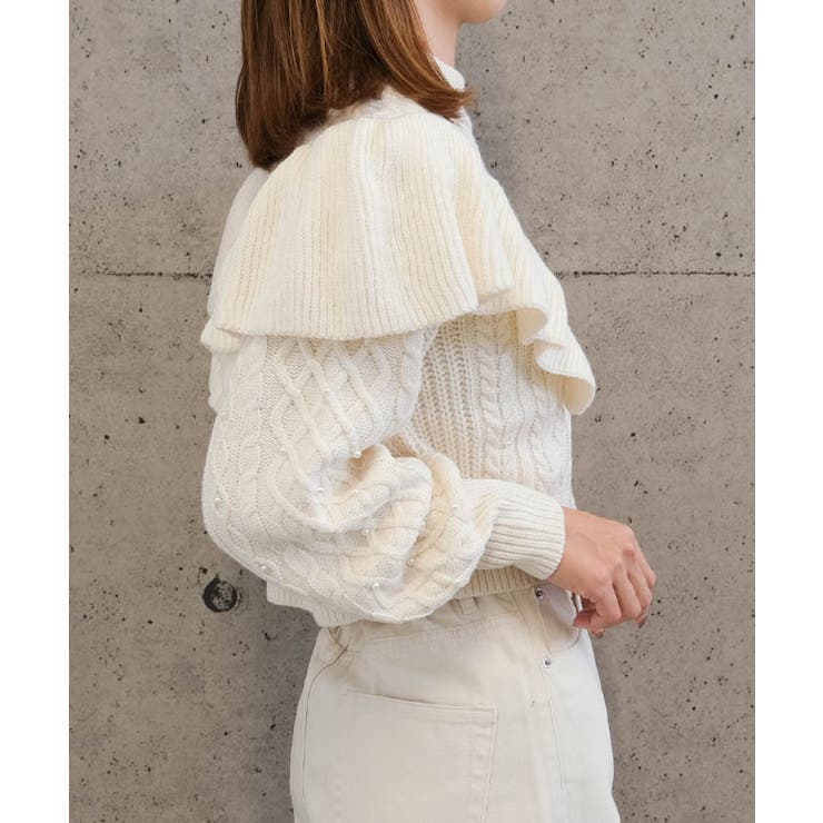 ケーブルフリルパールニット | aquagarage | 詳細画像7 