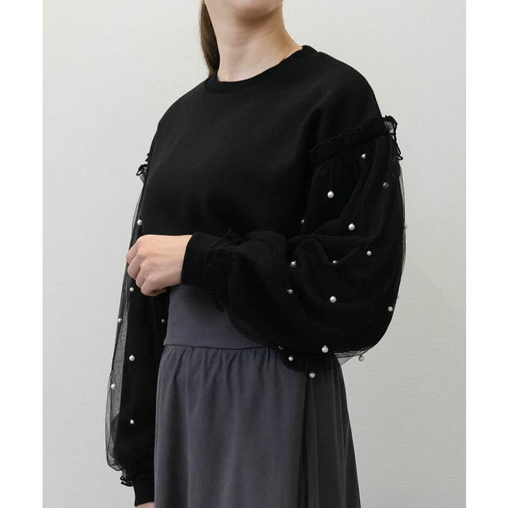 モックネックボリュームスリーブカットソー | aquagarage | 詳細画像8 