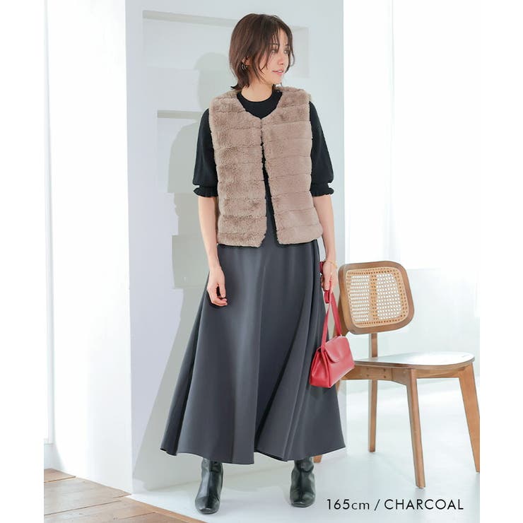 ジョーゼットハイウエストボリュームフレアスカート | aquagarage | 詳細画像6 