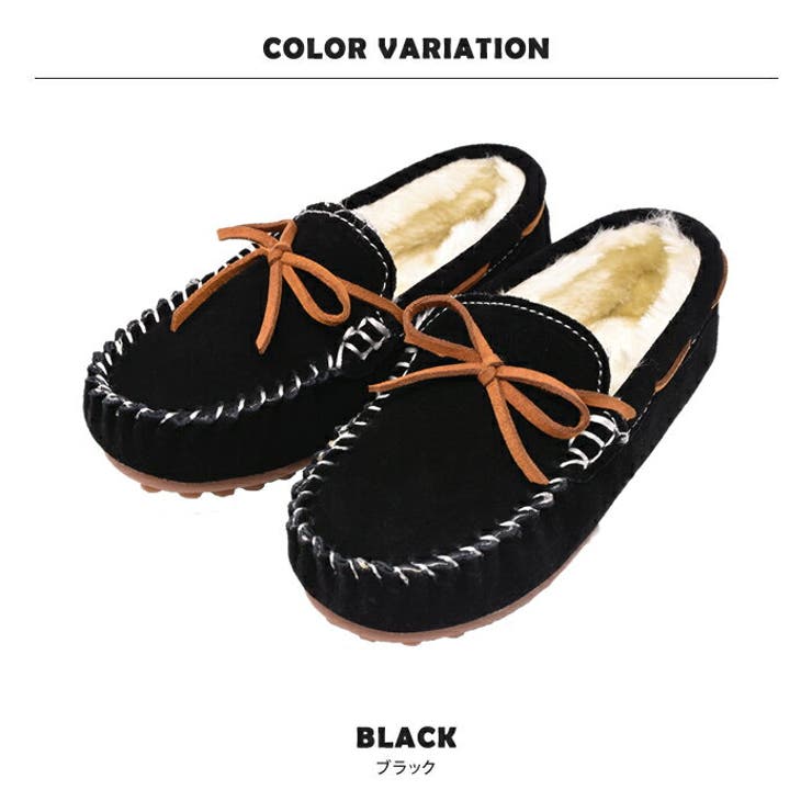 モカシンフラットシューズ キッズ ブラック | aquagarage | 詳細画像2 