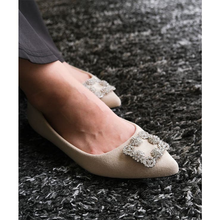 エレガントなビジューがポイントのフラットパンプス | aquagarage | 詳細画像7 