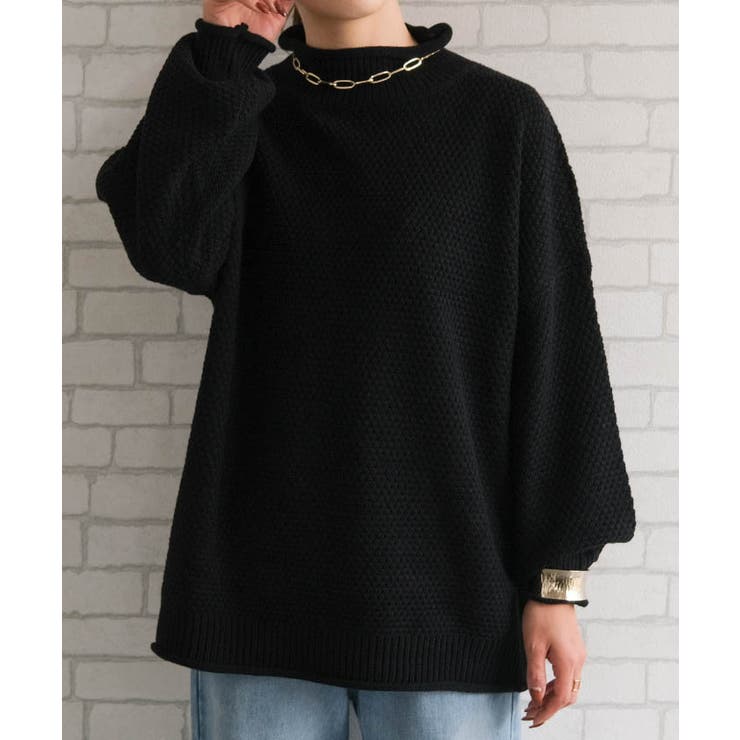 鹿の子編みハイネックニット レディース  春 秋 冬 | aquagarage | 詳細画像12 