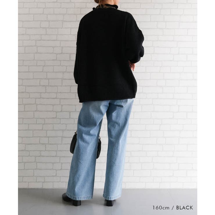鹿の子編みハイネックニット レディース  春 秋 冬 | aquagarage | 詳細画像13 