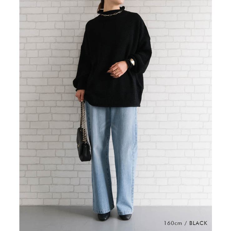 鹿の子編みハイネックニット レディース  春 秋 冬 | aquagarage | 詳細画像14 