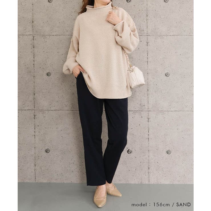 鹿の子編みハイネックニット レディース  春 秋 冬 | aquagarage | 詳細画像16 