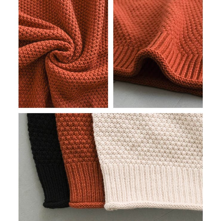 鹿の子編みハイネックニット レディース  春 秋 冬 | aquagarage | 詳細画像17 