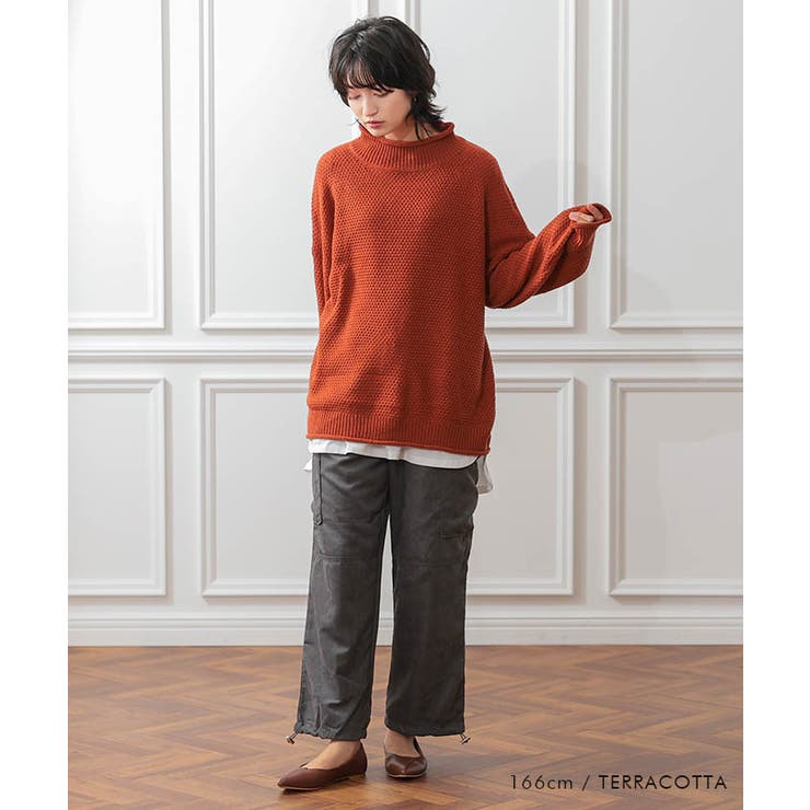 鹿の子編みハイネックニット レディース  春 秋 冬 | aquagarage | 詳細画像5 