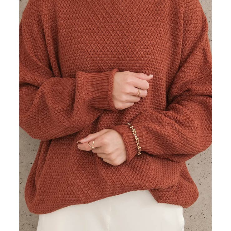 鹿の子編みハイネックニット レディース  春 秋 冬 | aquagarage | 詳細画像8 