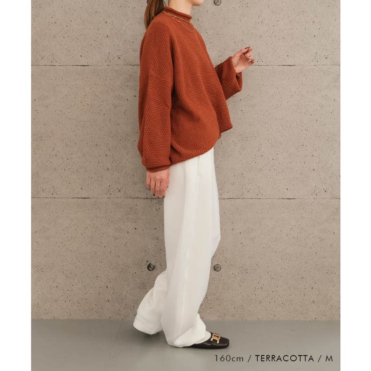 鹿の子編みハイネックニット レディース  春 秋 冬 | aquagarage | 詳細画像10 