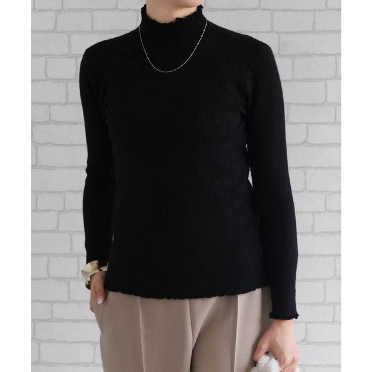 リブニット裏起毛トップス 春 秋 冬 M  レディース | aquagarage | 詳細画像12 