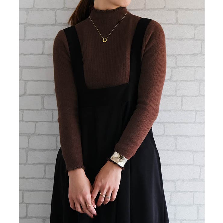 リブニット裏起毛トップス 春 秋 冬 M  レディース | aquagarage | 詳細画像6 