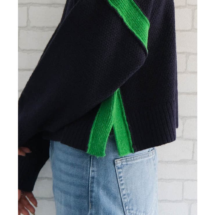 バイカラーラインニットトップス レディース  秋 冬 | aquagarage | 詳細画像13 