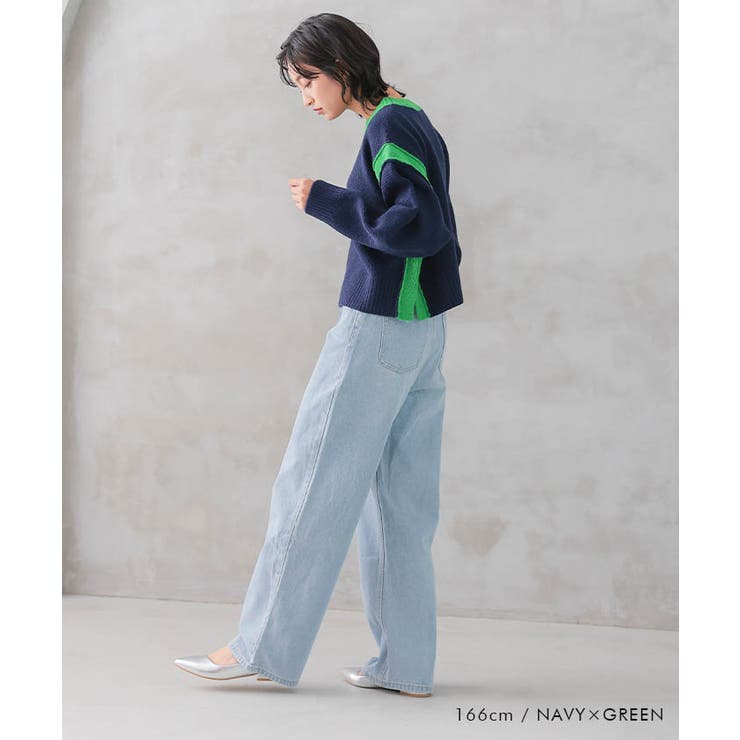 バイカラーラインニットトップス レディース  秋 冬 | aquagarage | 詳細画像4 