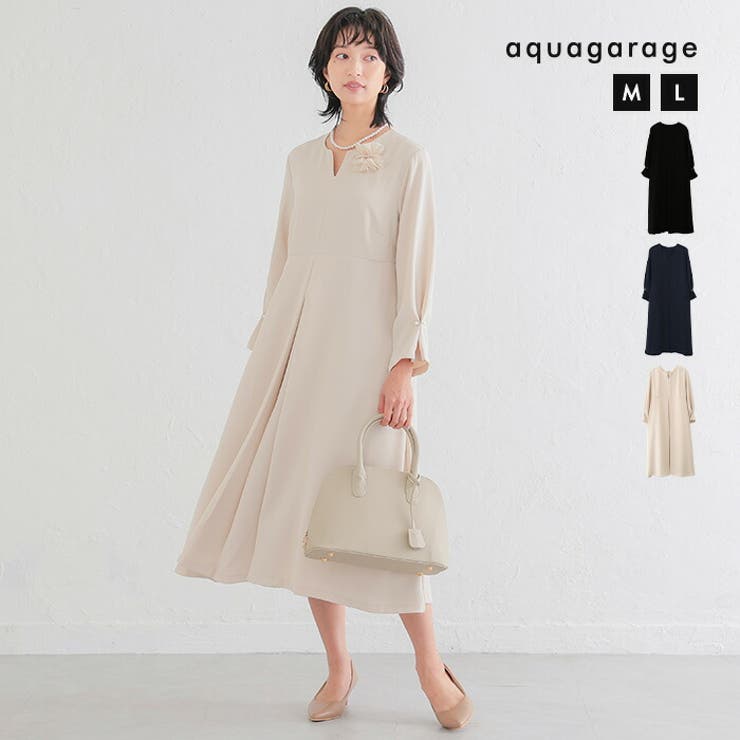 キーネックワンピース レディース 春 秋 冬[品番:QU000008155 キーネックワンピース レディース 春 秋 冬[品番:QU000008155