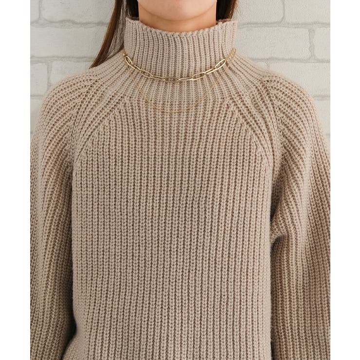 袖ボタンハイネックニットトップスト レディース  秋 冬 | aquagarage | 詳細画像16 