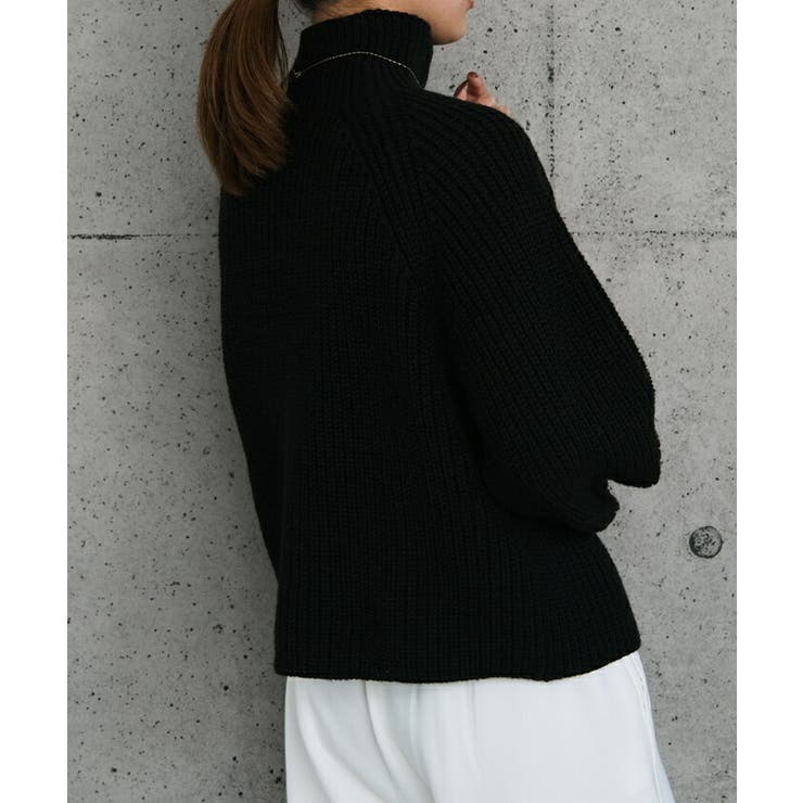 袖ボタンハイネックニットトップスト レディース  秋 冬 | aquagarage | 詳細画像9 