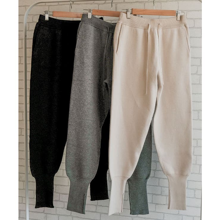 ニットジョガーパンツ レディース 秋 冬 M L | aquagarage | 詳細画像2 