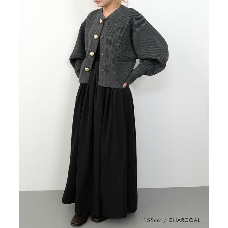 BIGボタンニットカーディガン 秋 冬 M  レディース | aquagarage | 詳細画像4 