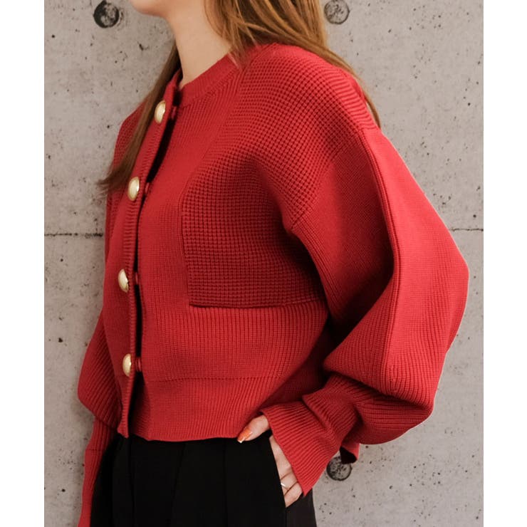 BIGボタンニットカーディガン 秋 冬 M  レディース | aquagarage | 詳細画像9 