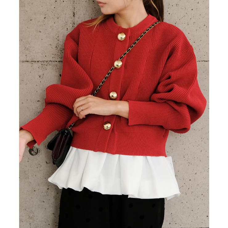 BIGボタンニットカーディガン 秋 冬 M  レディース | aquagarage | 詳細画像12 