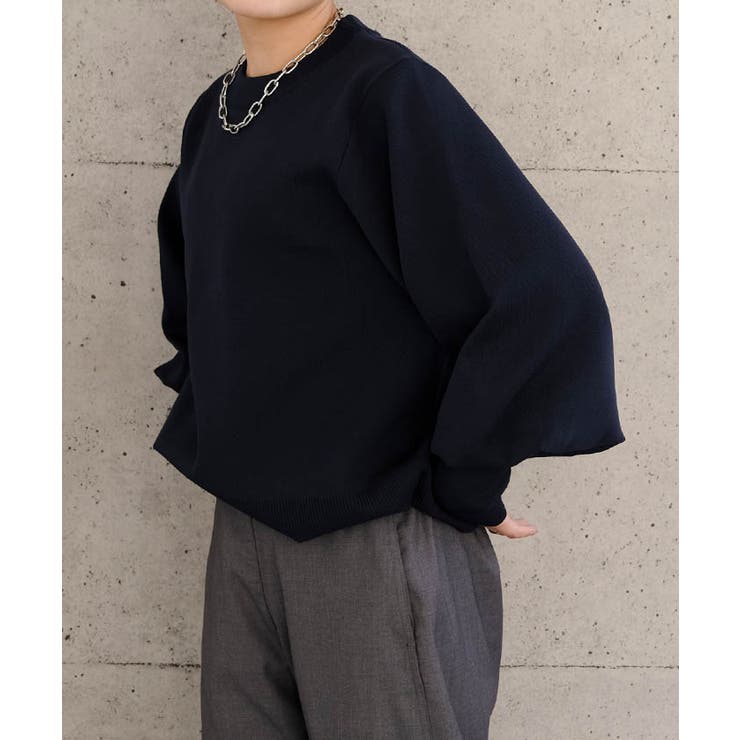 ロングリブボリューム袖ニットトップス 春  秋 冬 M  レディース | aquagarage | 詳細画像7 