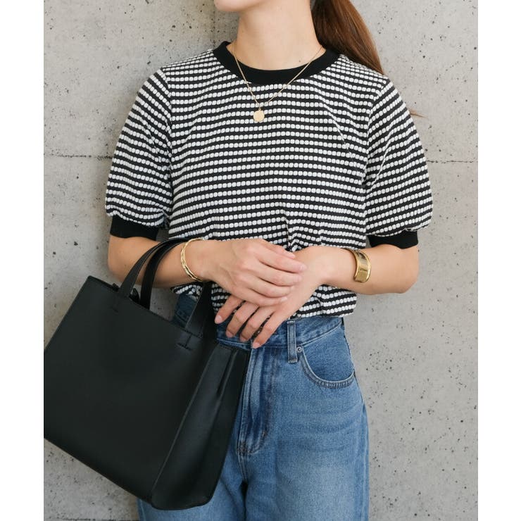 いつもコーデに変化をつけるならパフスリーブジャガード柄ニットトップス | aquagarage | 詳細画像8 