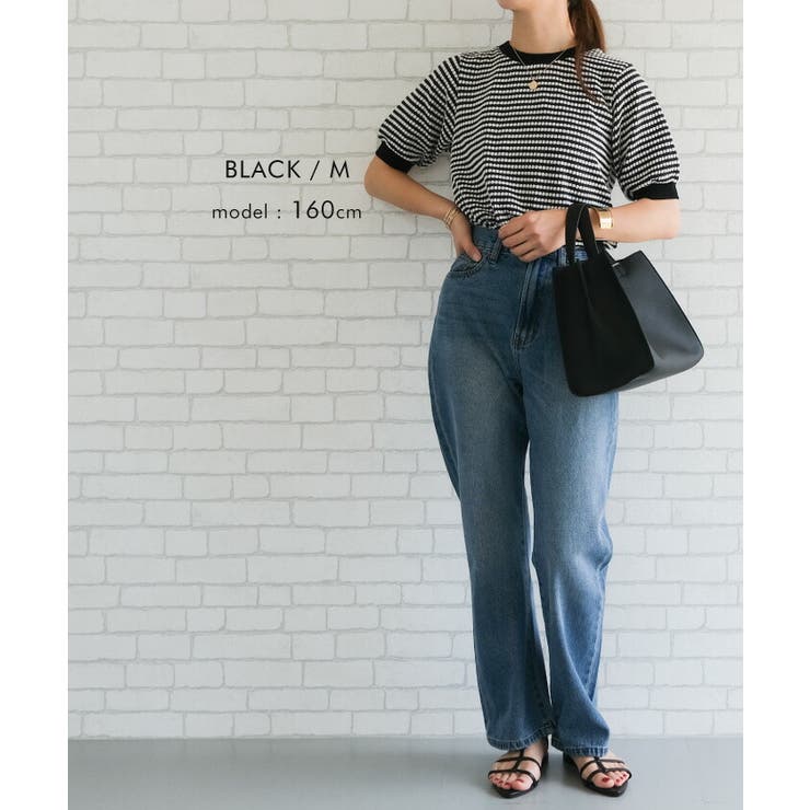 いつもコーデに変化をつけるならパフスリーブジャガード柄ニットトップス | aquagarage | 詳細画像9 