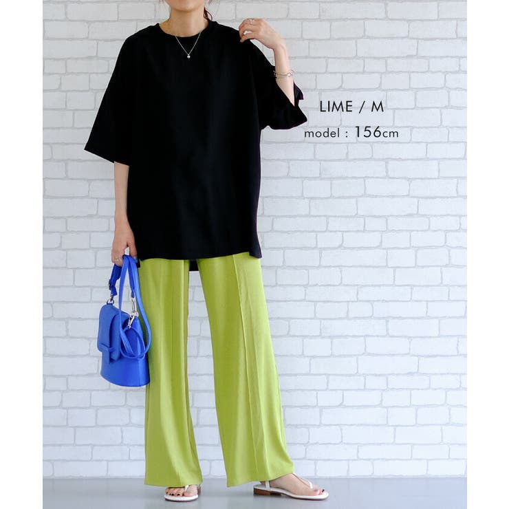 どんなトップスとも合わせやすい！リブカットソーリラックスドロストパンツ | aquagarage | 詳細画像11 